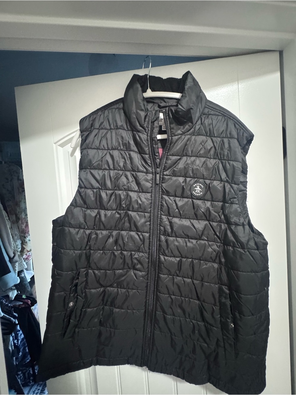 Original Penguin Men's Black Quilted Puffer Vest - Zip Front